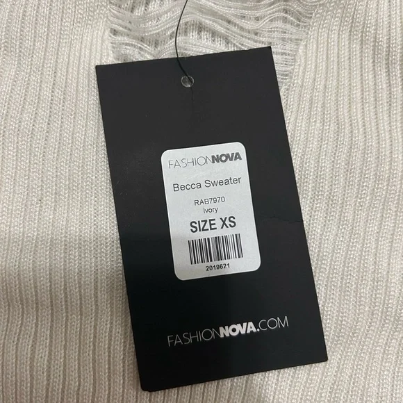 Fashion Nova Ivory Ribbed Sweater - Picture 3 of 3